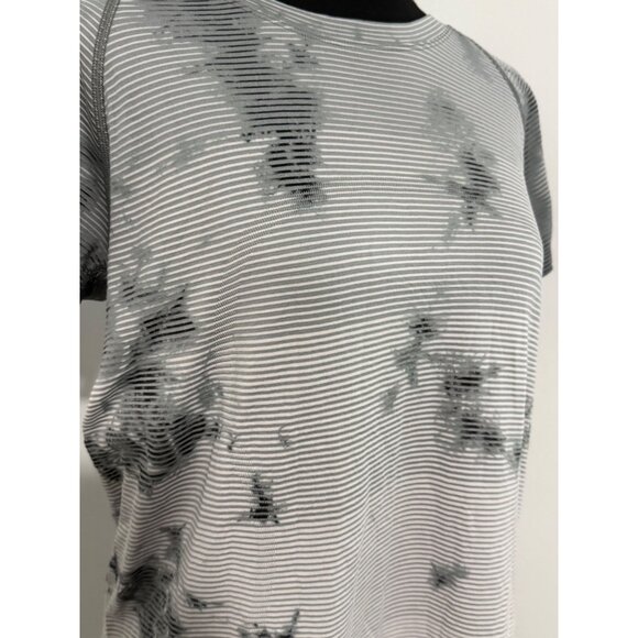 Lululemon Swiftly Tech T-Shirt Womens 12 Gray White Tie-Dye Gym Activewear Yoga - Picture 12 of 13